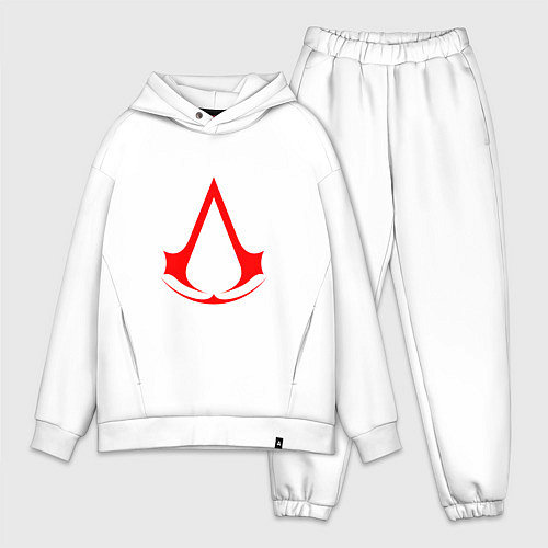 Мужской костюм оверсайз Red logo of assassins / Белый – фото 1