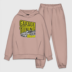 Мужской костюм оверсайз Garage tuning team, цвет: пыльно-розовый