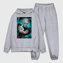 Мужской костюм оверсайз Магическая битва Сатору Годзё пурпурный, цвет: меланж