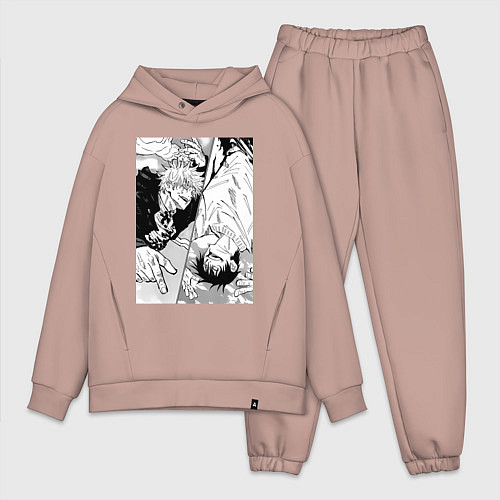 Мужской костюм оверсайз Магическая битва Сатору Годзё Тоджи / Пыльно-розовый – фото 1