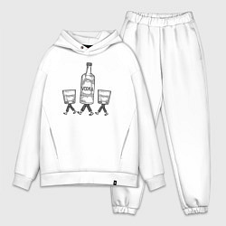 Мужской костюм оверсайз Водочные человечки, цвет: белый