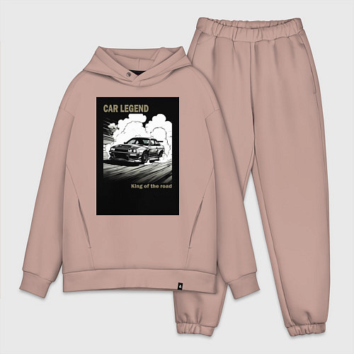 Мужской костюм оверсайз Японский корч / Пыльно-розовый – фото 1