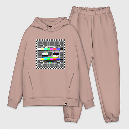 Мужской костюм оверсайз Настроечная тв таблица / Пыльно-розовый – фото 1