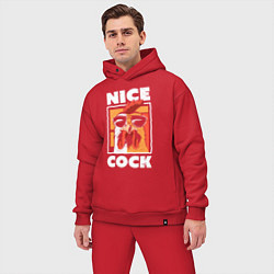 Мужской костюм оверсайз Nice cock, цвет: красный — фото 2