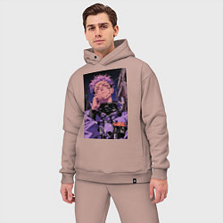 Мужской костюм оверсайз Магическая битва Юдзи Итадори токио, цвет: пыльно-розовый — фото 2