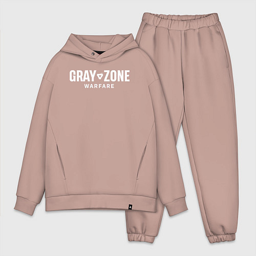 Мужской костюм оверсайз Gray zone warfare logo / Пыльно-розовый – фото 1