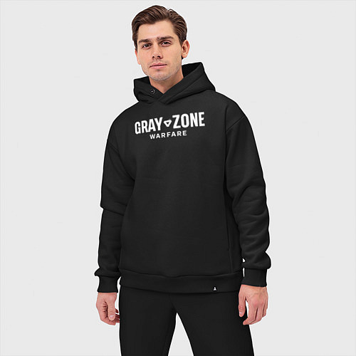 Мужской костюм оверсайз Gray zone warfare logo / Черный – фото 3