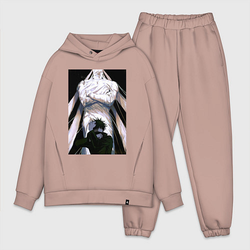 Мужской костюм оверсайз Магическая битва Мэгуми Фусигуро холодный юноша / Пыльно-розовый – фото 1