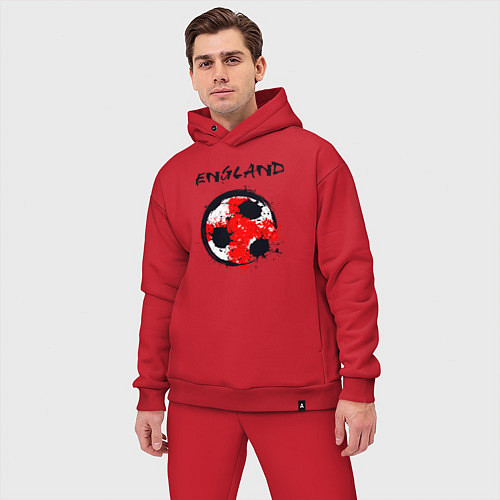 Мужской костюм оверсайз Football England / Красный – фото 3