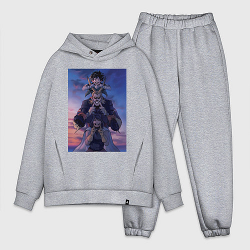 Мужской костюм оверсайз Моя геройская академия Всемогущий Идзуку Мидория / Меланж – фото 1