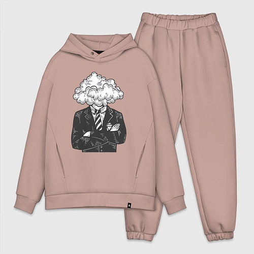 Мужской костюм оверсайз Босс туча / Пыльно-розовый – фото 1