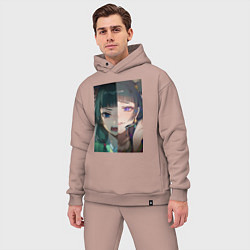 Мужской костюм оверсайз Монолог фармацевта Маомао коллаж, цвет: пыльно-розовый — фото 2