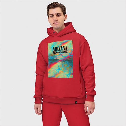 Мужской костюм оверсайз Nirvana nevermind album / Красный – фото 3