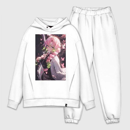 Мужской костюм оверсайз Клинок, рассекающий демонов Мицури Канродзи столп / Белый – фото 1