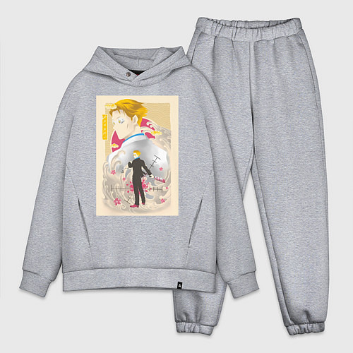 Мужской костюм оверсайз Магическая битва Кэнто Нанами офисный рабочий / Меланж – фото 1