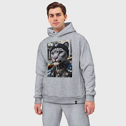 Мужской костюм оверсайз Леопард панк из Нью-Йорка - нейросеть, цвет: меланж — фото 2