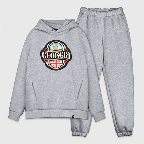 Мужской костюм оверсайз Моя Грузия / Меланж – фото 1