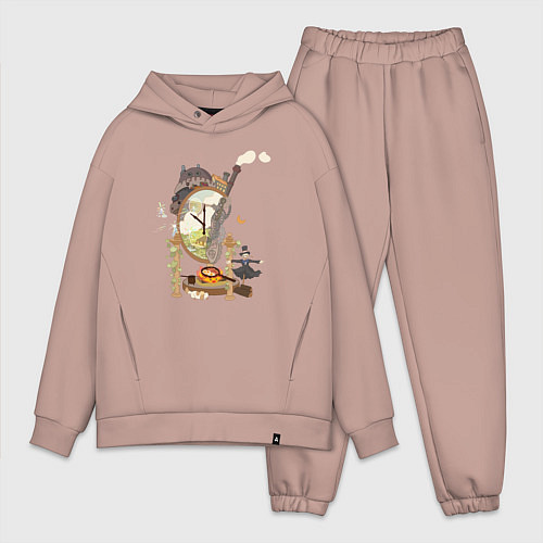 Мужской костюм оверсайз Ходячий замок: Studio Ghibli / Пыльно-розовый – фото 1