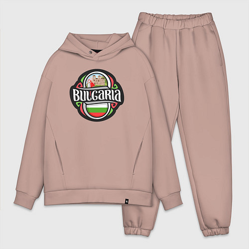 Мужской костюм оверсайз Bulgaria / Пыльно-розовый – фото 1