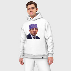 Мужской костюм оверсайз Prison mike Michael Scott офис, цвет: белый — фото 2