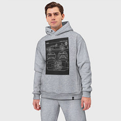 Мужской костюм оверсайз Ford shelby cobra, цвет: меланж — фото 2