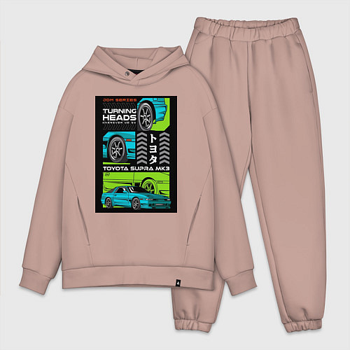 Мужской костюм оверсайз Toyota Supra JDM / Пыльно-розовый – фото 1
