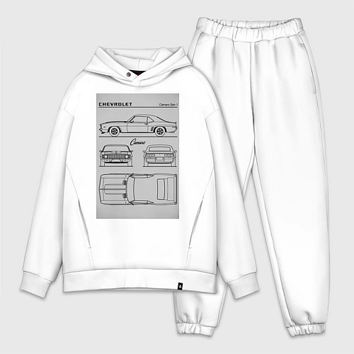 Мужской костюм оверсайз Chevrolet Camaro / Белый – фото 1