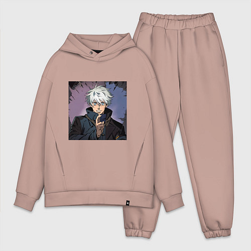 Мужской костюм оверсайз Годжо / Пыльно-розовый – фото 1