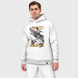 Мужской костюм оверсайз Человек-бензопила Денджи акула, цвет: белый — фото 2