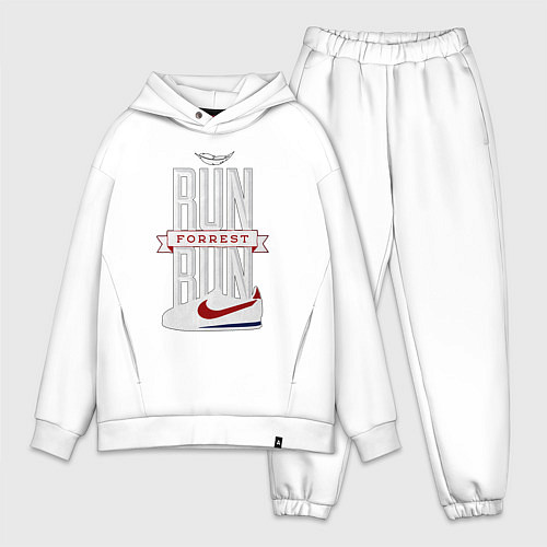 Мужской костюм оверсайз Forrest Gump - run Forrest run / Белый – фото 1