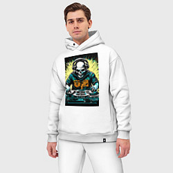 Мужской костюм оверсайз Диджей скелет, цвет: белый — фото 2