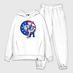 Мужской костюм оверсайз USA elephant, цвет: белый