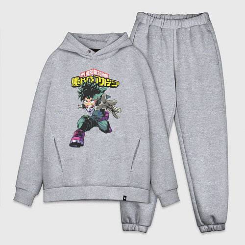 Мужской костюм оверсайз Моя геройская академия Мидория / Меланж – фото 1
