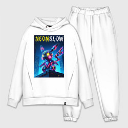 Мужской костюм оверсайз Neon glow - cyber Pikachu, цвет: белый