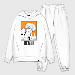 Мужской костюм оверсайз Человек-бензопила Denji Почита, цвет: белый