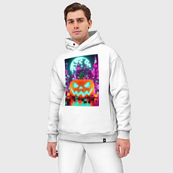 Мужской костюм оверсайз Halloween and Minecraft - pumpkin, цвет: белый — фото 2