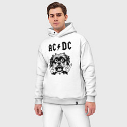 Мужской костюм оверсайз AC DC - rock dog, цвет: белый — фото 2