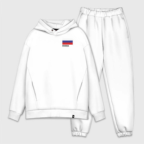 Мужской костюм оверсайз Россия карта и флаг / Белый – фото 1