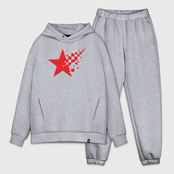 Мужской костюм оверсайз USSR pixel star, цвет: меланж