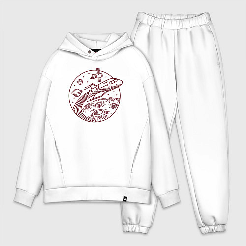 Мужской костюм оверсайз Космический шаттл / Белый – фото 1