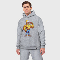 Мужской костюм оверсайз Гомер культурист, цвет: меланж — фото 2