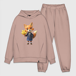 Мужской костюм оверсайз Лисичка в школьной форме, цвет: пыльно-розовый