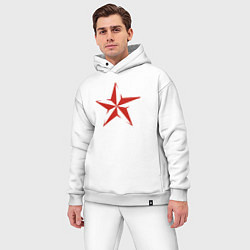 Мужской костюм оверсайз Звёздочка СССР, цвет: белый — фото 2
