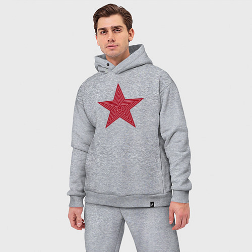 Мужской костюм оверсайз USSR red star / Меланж – фото 3