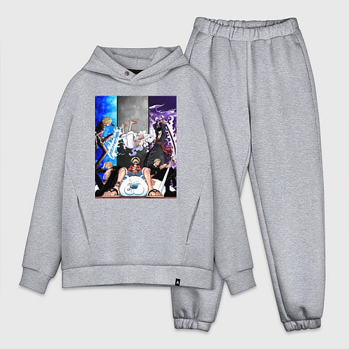 Мужской костюм оверсайз Ван Пис Луффи Монки / Меланж – фото 1