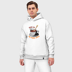 Мужской костюм оверсайз Счастье в мелочах, цвет: белый — фото 2