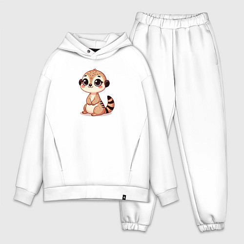 Мужской костюм оверсайз Милый сурикат / Белый – фото 1