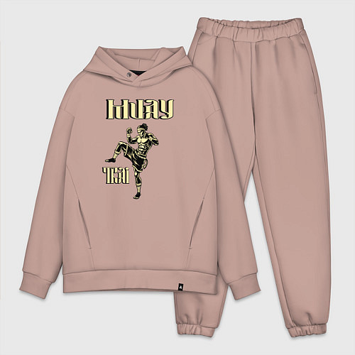 Мужской костюм оверсайз Крутой боец муай тай / Пыльно-розовый – фото 1