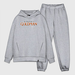 Мужской костюм оверсайз The eternal life of goldman logotype, цвет: меланж