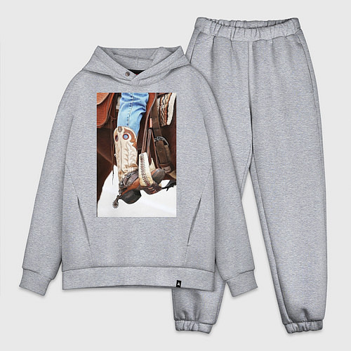 Мужской костюм оверсайз Western style / Меланж – фото 1